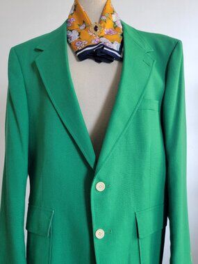 Vintage Andhurst Green Linen Blazer Sport Coat Jacket Unisex Medium